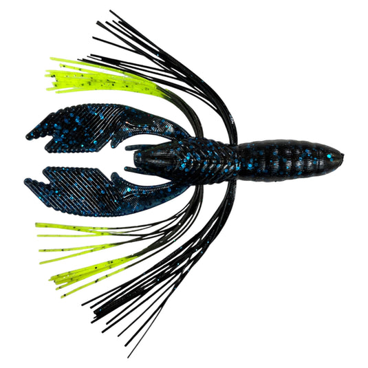 Blue/Black - Chartreuse Tip - Fuzzy Baits