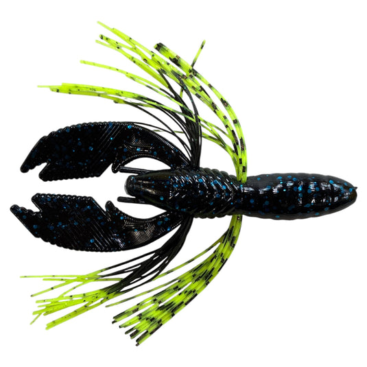 Blue/Black - Chartreuse Tip/Tiger - Fuzzy Baits
