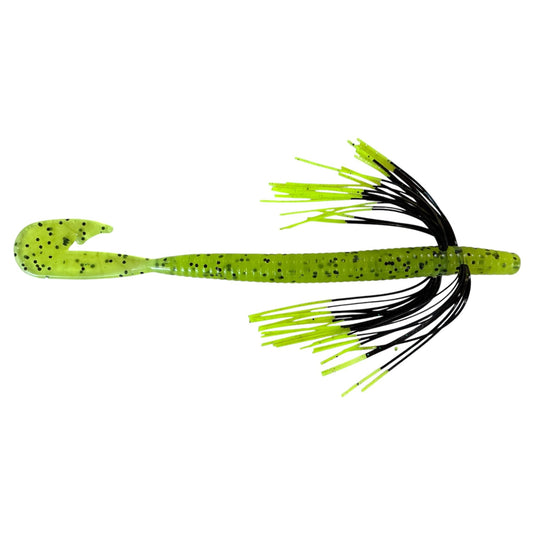Boogie Worm - Chartreuse Pepper - Chartreuse Tip - Fuzzy Baits