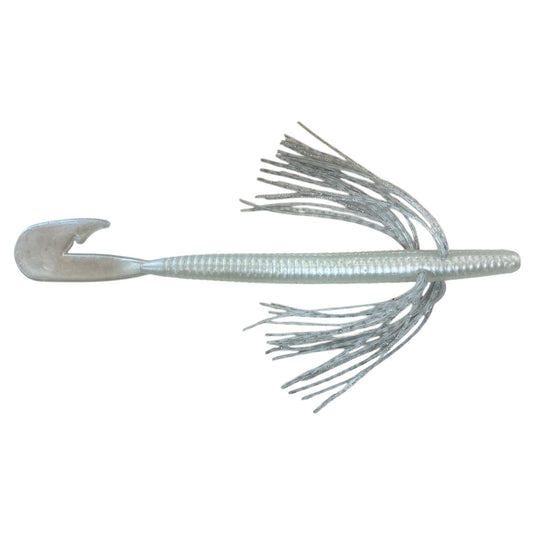 Boogie Worm - Pearl - Pearl Silver - Fuzzy Baits