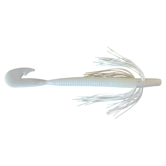 Boogie Worm - White - White - Fuzzy Baits