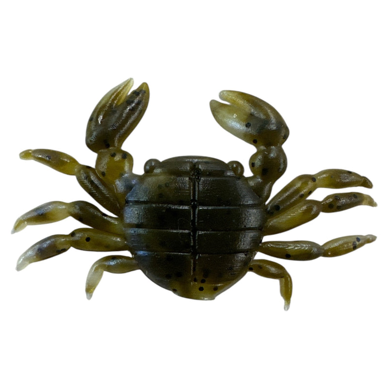 Load image into Gallery viewer, Crab 4" - Green Pumpkin / Blue Pearl - Fuzzy Baits
