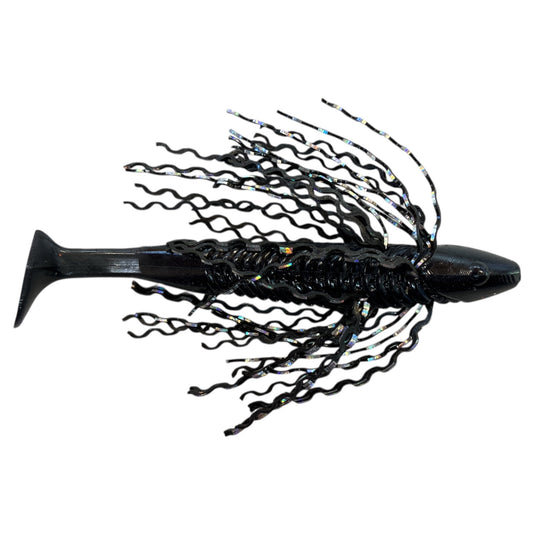 Frizzy Rattl'n Sowbelly - Black - Black - Fuzzy Baits