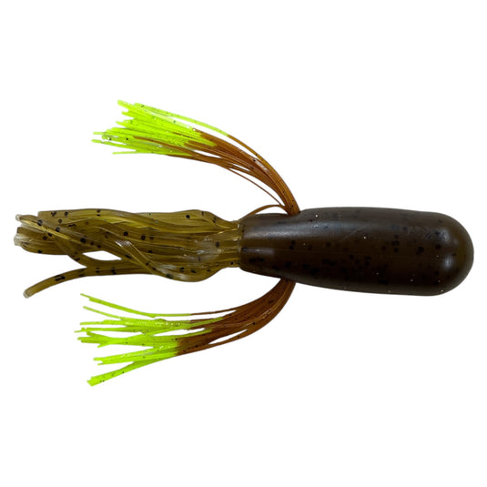 Green Pumpkin - Pumpkin Chartreuse Tip - Fuzzy Baits