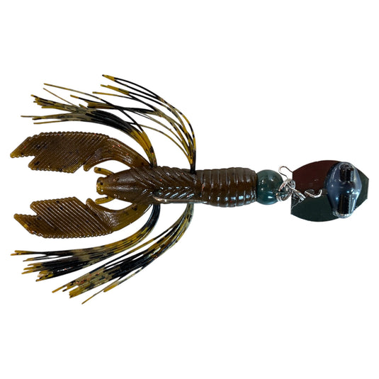 LDASHT Craw Jig - Green Pumpkin - Black Green - FUZZY BAITS