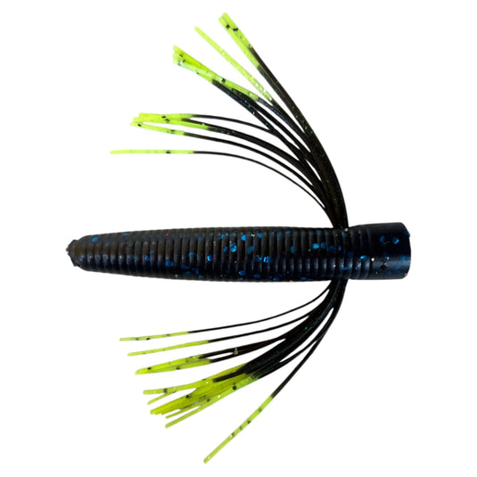Nubz - Blue Black - Chartreuse Tip - Fuzzy Baits