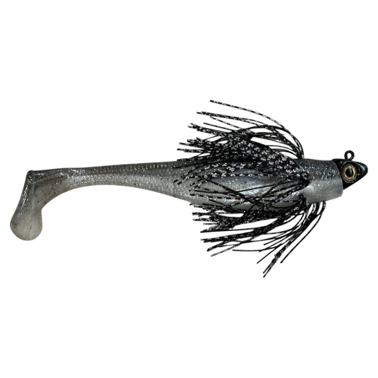 One Shot - Shad - Black Silver - Fuzzy Baits