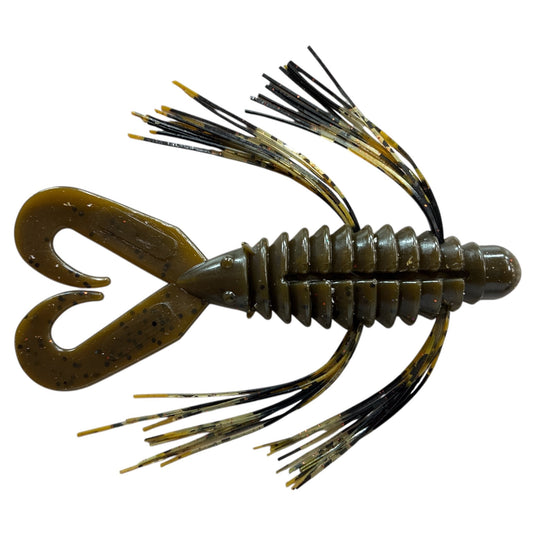 Rattl'n Big N Bug - Green Pumpkin - Black Green - Fuzzy Baits