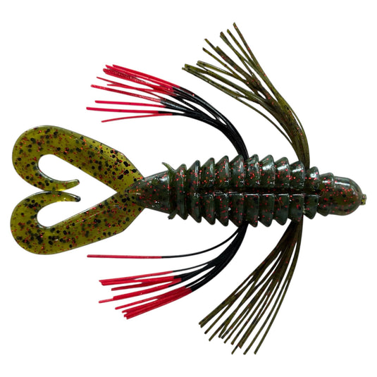 Rattl'n Big N Bug - Watermelon - Black Red Tip - Fuzzy Baits