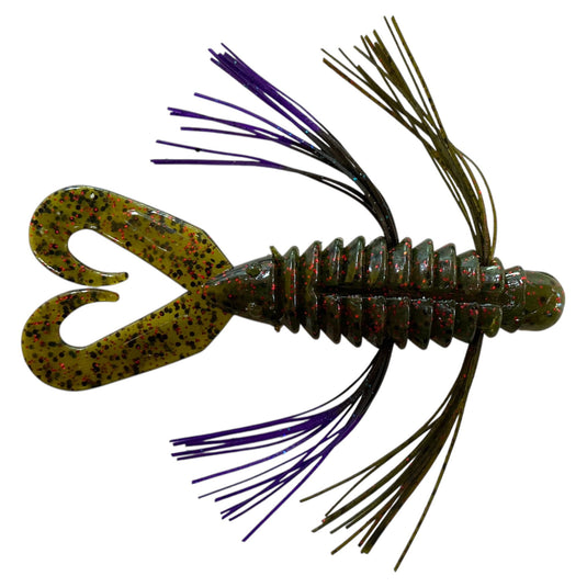 Rattl'n Big N Bug - Watermelon - Purple Tip - Fuzzy Baits
