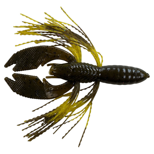 Rattl'n Hybrid Craw - Green Pumpkin - Marti Gra - Fuzzy Baits
