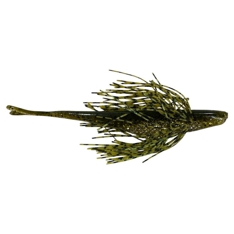 Load image into Gallery viewer, Sowbelly Jerbait 6" - Watermelon Gold - Craw Green - Fuzzy Baits
