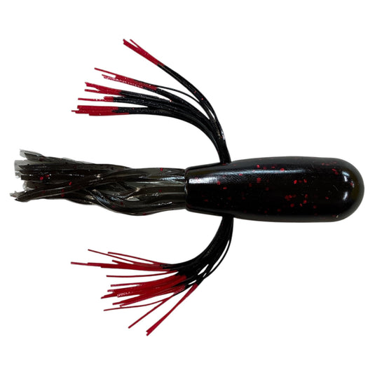 Tube Rig - Black - Black Red Tip - Fuzzy Baits