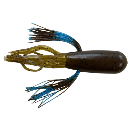 Tube Rig - Green Pumpkin - Light Blue Green - Fuzzy Baits